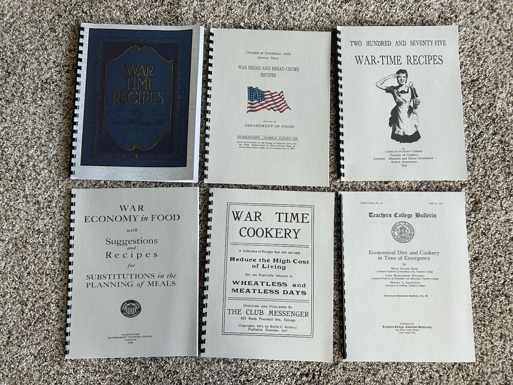 NEW Lot Of 6 WWI ERA (1917/1918) War Time Cook Books & Recipes World War 1 E26